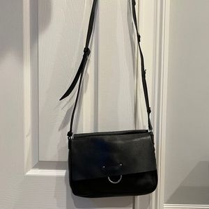 AllSaints leather crossbody bag in black All Saints